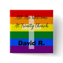 LGBTサポートクリスチャンのボタンとクロス