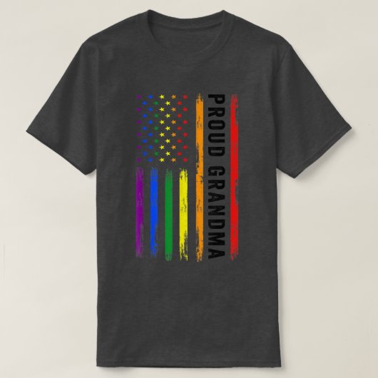 LGBTサポート誇りを持ったおばあちゃんLGBTフラッグおばあちゃんLGBT Tシャツ (デザイン正面)