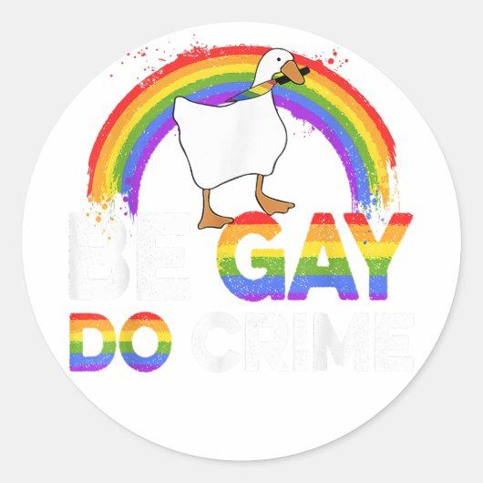 LGBTシャツはゲイ行為 ラウンドシール (正面)