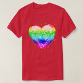 LGBTスケルトンスカルレインボープライドハート Tシャツ (デザイン正面)