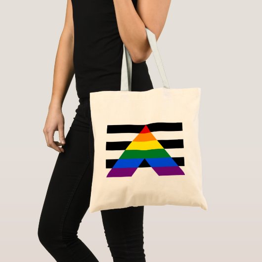 LGBTストレートの同盟国がトートバッグに旗を立てる トートバッグ (正面(商品))