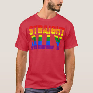 LGBTストレートアリーLGBTQフラッグレインボーゲイプライド  Tシャツ