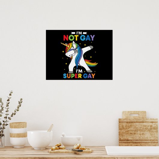 LGBTダビングユニコーンImではなくゲイIm すごいゲイプライド ポスター (キッチン)