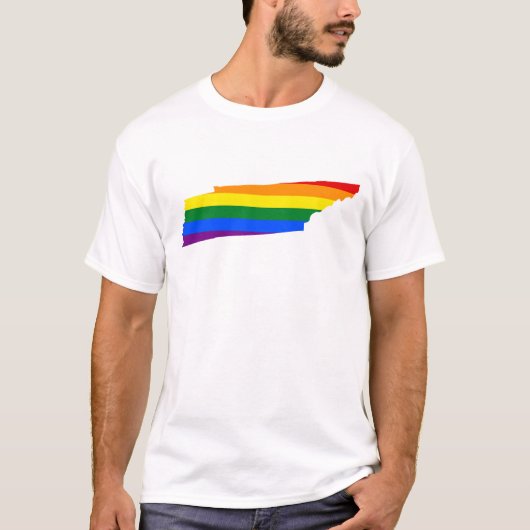 LGBTテネシー州旗の地図Tシャツ Tシャツ (正面)