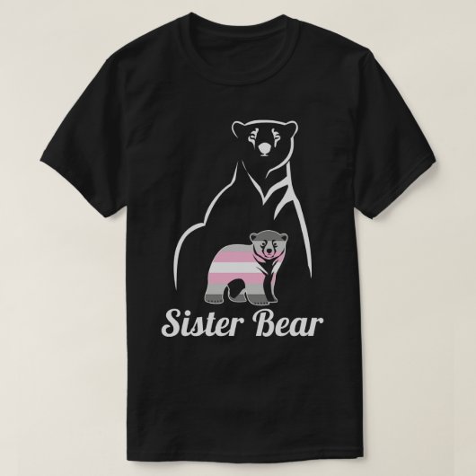 LGBTデミガール姉妹ベアーデミゲナープライド国旗 Tシャツ (デザイン正面)