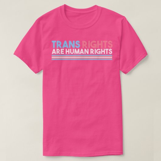 LGBTトランスジェンダー国旗 – Trans Rights Are Human Rig Tシャツ (デザイン正面)