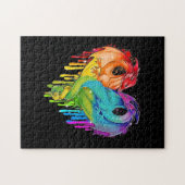 LGBTドラゴンハートレインボーハートドラゴンLGBTプライド ジグソーパズル (横)