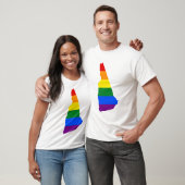 LGBTニューハンプシャー州,アメリカ州旗の地図Tシャツ Tシャツ (ユニセックス)
