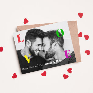 LGBTハッピーバレンタインデーカスタムフォトモノグラム ポストカード