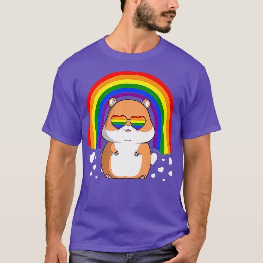LGBTハムスターゲイプライド・レインボーLGBTQカワイトギフト Tシャツ (正面)