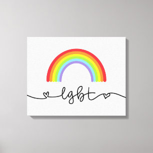 LGBTハートとレインボウズ キャンバスプリント