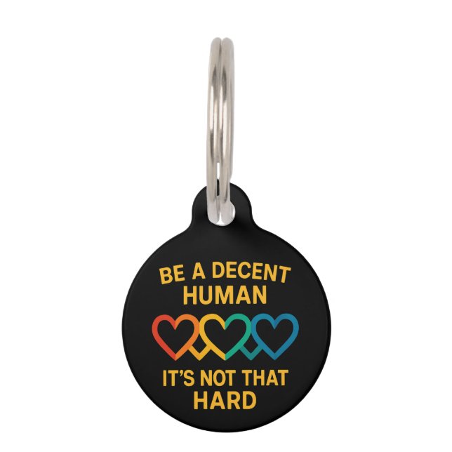 LGBTハートは礼儀正しい人間だ懸命ではない ペット　ネームタグ (正面)