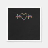 LGBTハートビートレズビアンゲイジェンダー平等ビスエクア スタンダードカクテルナプキン (正面)