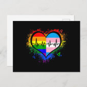 LGBTハートビートEKGシャツゲイレズビアントランスジェンダーL シーズンポストカード (正面/裏面)
