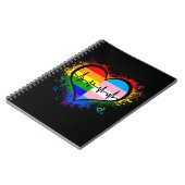 LGBTハートビートEKGシャツゲイレズビアントランスジェンダーL ノートブック (左側)