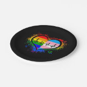 LGBTハートビートEKGシャツゲイレズビアントランスジェンダーL ペーパープレート (アングル)