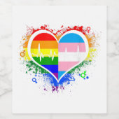 LGBTハートビートEKGシャツゲイレズビアントランスジェンダーL ワインラベル (シングルラベル)