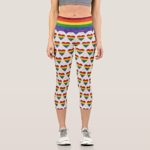 LGBTハートプライドフラググリッター カプリレギンス