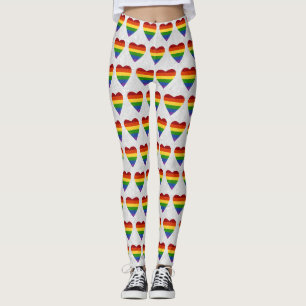 LGBTハートプライドフラググリッター レギンス