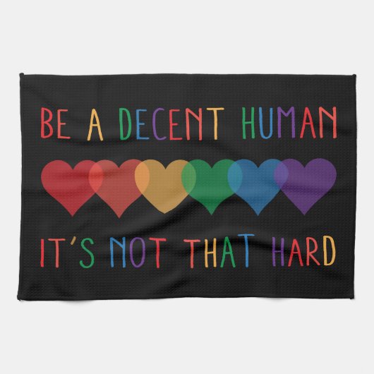LGBTハートレトロは立派な人間だ キッチンタオル (横)