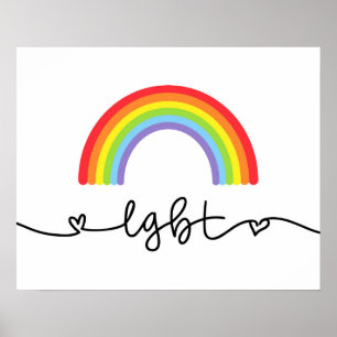 LGBTハート&レインボウ ポスター