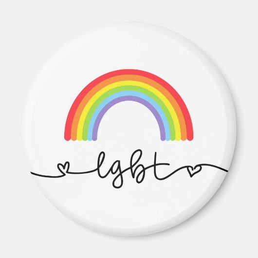 LGBTハート&レインボウ マグネット (正面)
