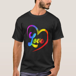 Lgbtハーフレインボー祝ハートと恋 Tシャツ
