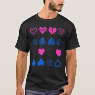 Lgbtバイセクシャリティ国旗のハートBiプライド月Bisexu Tシャツ