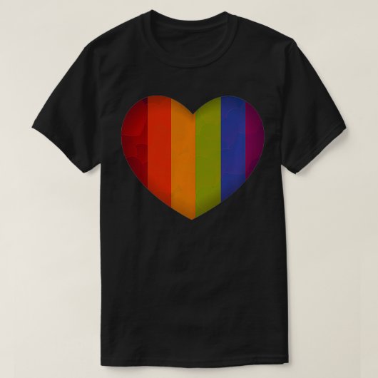 LGBTバレンタインデーハートプライドゲイレズビアクル Tシャツ (デザイン正面)