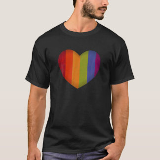 LGBTバレンタインデーハートプライドゲイレズビアンカップル Tシャツ