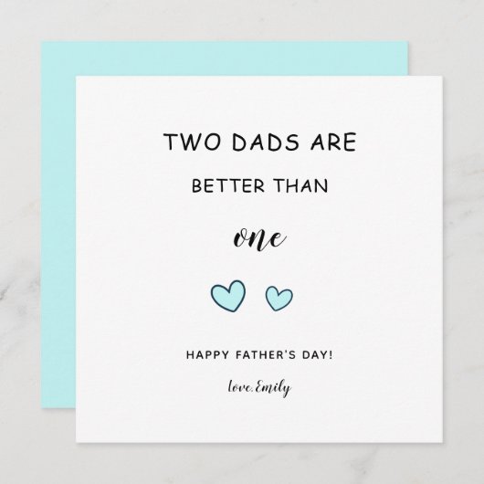 LGBTパパゲイの父親の日2つのパパかわいいモダン カード (正面/裏面)