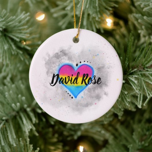 LGBTパンセクシャルバイセクシャルプライド国旗のクリスマス セラミックオーナメント (ツリー)