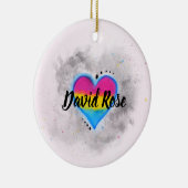 LGBTパンセクシャルバイセクシャルプライド国旗のクリスマス セラミックオーナメント (右)