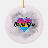 LGBTパンセクシャルバイセクシャルプライド国旗のクリスマス セラミックオーナメント (裏面)