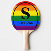 LGBTパーソナライズされたゲイプライド国旗レインボーモノグラム 卓球ラケット (正面)