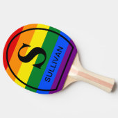 LGBTパーソナライズされたゲイプライド国旗レインボーモノグラム 卓球ラケット (横)