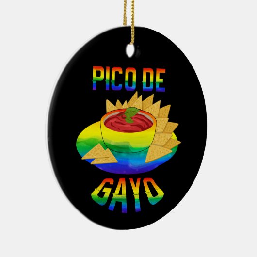 LGBTピコデガヨ – おもしろいゲイ衣装ゲイプライドゲイ セラミックオーナメント (右)