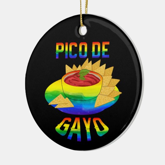 LGBTピコデガヨ – おもしろいゲイ衣装ゲイプライドゲイ セラミックオーナメント (左)