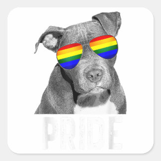 LGBTピットブルゲイプライドドッグシェードサングラスLGBTQ スクエアシール