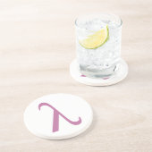 LGBTピンクのLamdaの記号 コースター (側面)