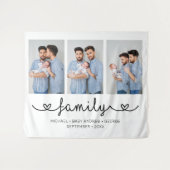 LGBTファミリー写真テンプレートパーソナライズされた文字 タペストリー (正面(横))