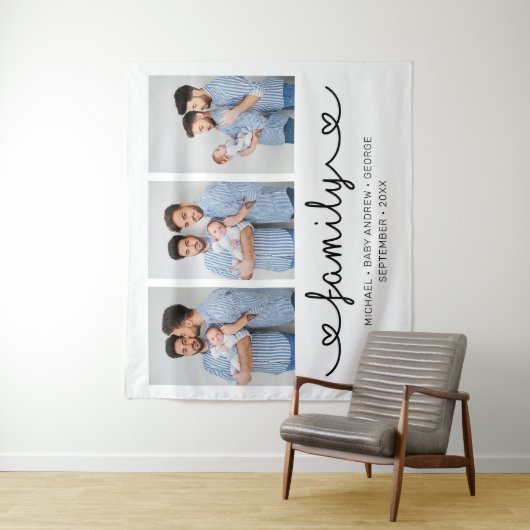 LGBTファミリー写真テンプレートパーソナライズされた文字 タペストリー (インサイチュ)