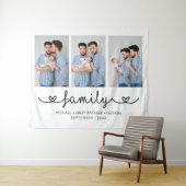 LGBTファミリー写真テンプレートパーソナライズされた文字 タペストリー (インサイチュ(横))