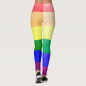 LGBTフラグの虹色の線の幾何学模様 レギンス (裏面)