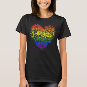 Lgbtフラグハートプライド月ゲイレズビアンバイセクシャルT Tシャツ