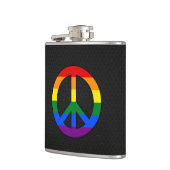 LGBTフラグピースサインフラスコ フラスク (左)