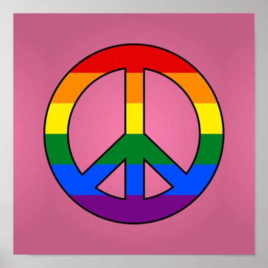 LGBTフラグピースサインポスター ポスター (正面)