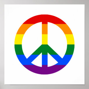 LGBTフラグピースサインポスター ポスター