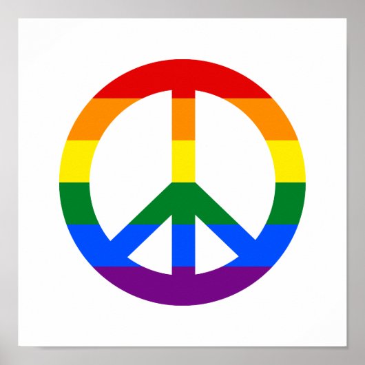LGBTフラグピースサインポスター ポスター (正面)