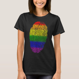 Lgbtフラグ指紋誇りを持ったLgbtプライド Tシャツ